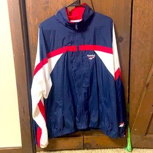 men’s thrifted zip-up reebok windbreaker